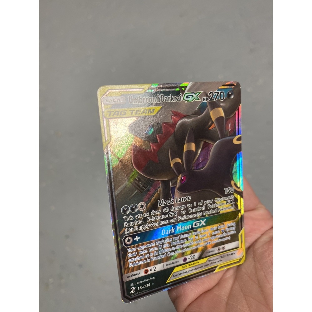Umbreon and Darkrai GX 125/236 Sun & Moon Unified Minds Tag Team Pokemon TCG MP+ - Picture 5 of 16